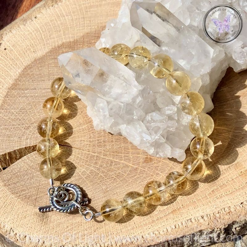 Citrine Healing Bracelet With Silver Toggle Clasp